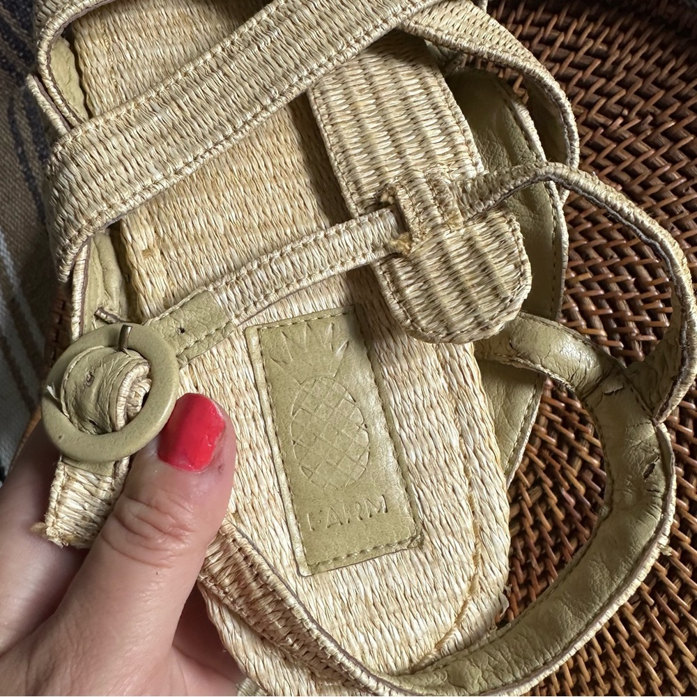 FARM RIO Raffia Woven Tan Vegan Zig Zag Boho Fisherman Sandal Size 12 - Picture 6 of 13